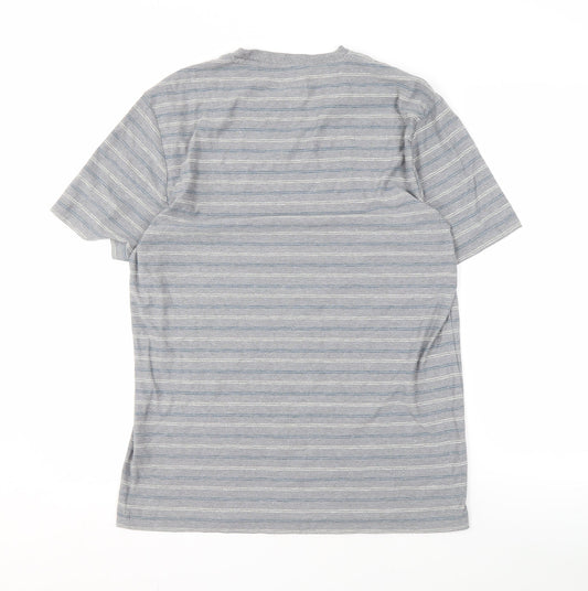 Penguin Men's Grey Striped T-Shirt, Size L