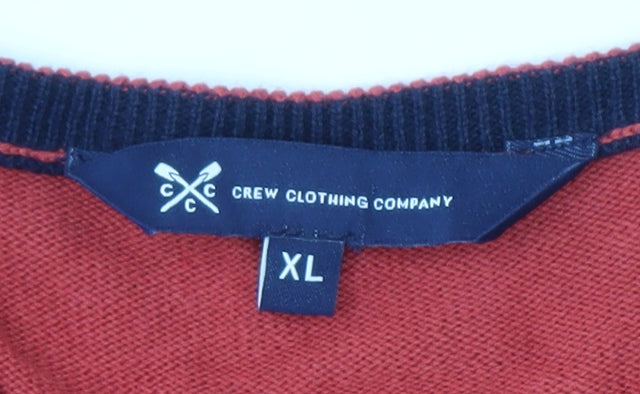 Crew Clothing Company Men's Red XL V-Neck Pullover