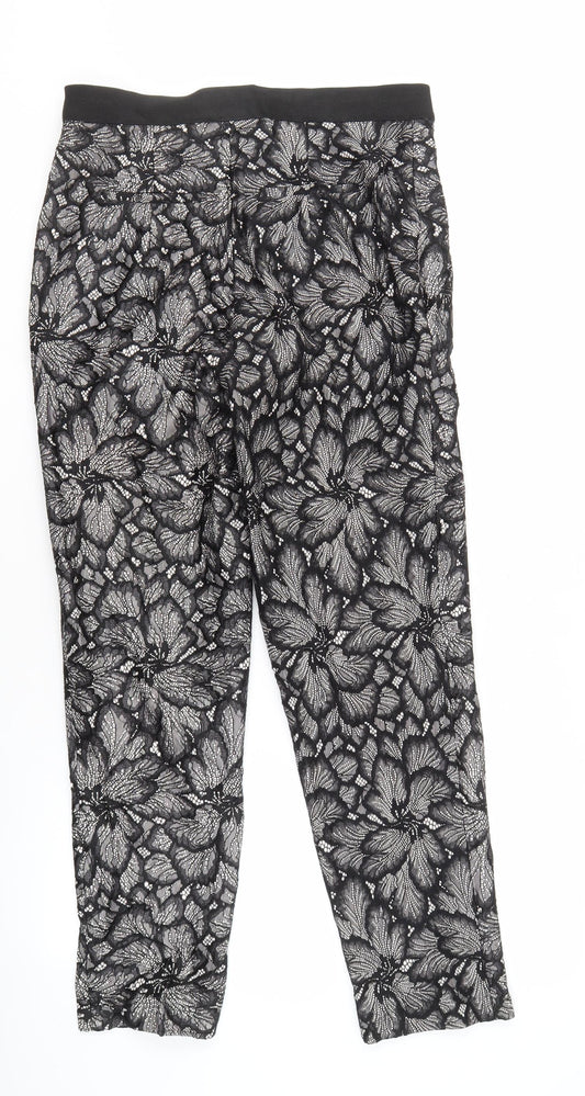 Coast Women's Black Floral Lace Trousers, Size 12