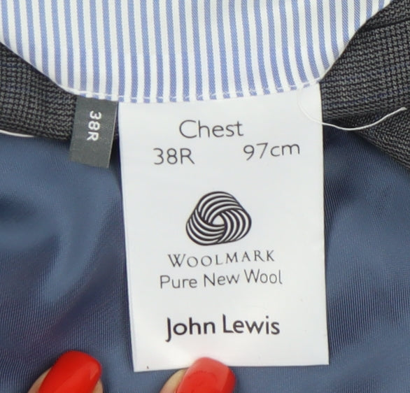 Mens UK Size 38 John Lewis Regular Grey Suit Jacket