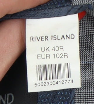 Mens UK Size 40 River Island Regular Grey Suit Jacket