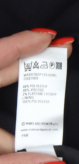 Marks and Spencer Women's Black Midi Pencil Skirt Size 8