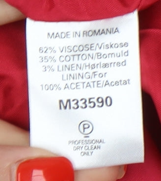 Next Women's Red Blazer Size 18 Bouclé 3/4 Sleeve