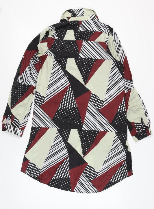 Select Women's Geometric Shirt Dress UK 12 Multicoloured