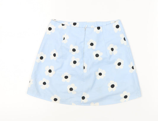 Princess Polly Women's Blue Floral Skirt Size 4