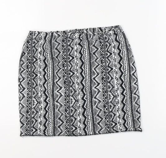 New Look Women's Geometric Pencil Skirt, Size 14, Multicoloured