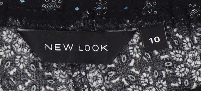 New Look Women's Black Floral Jogger Trousers Size 10