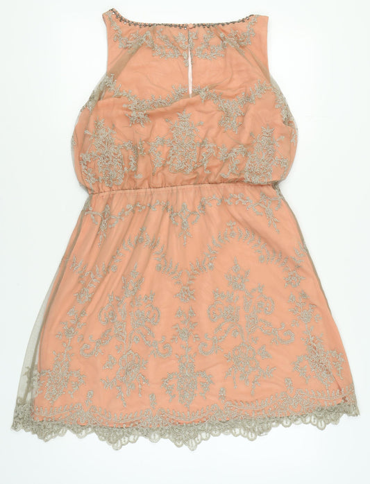 Monsoon Women's Pink Sleeveless Blouson Dress Size 14