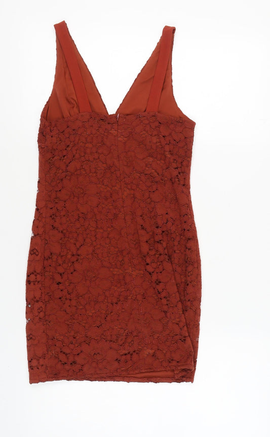 Topshop Women's Red Bodycon Dress Size 10