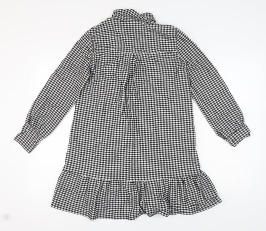 New Collection Black Check Shirt Dress Women S