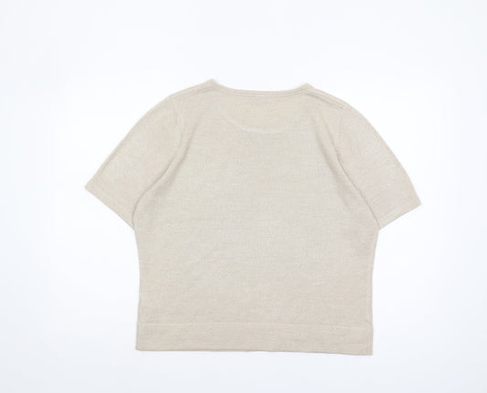 Womens UK Size 14 Marks and Spencer Beige Pullover Jumper