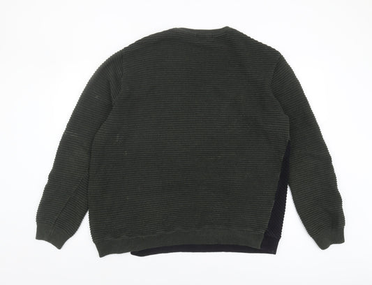 River Island Men's XXL Green Crew Neck Pullover Jumper