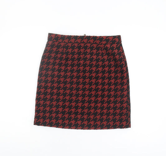 Next Women's Red Geometric Pencil Skirt Size 8