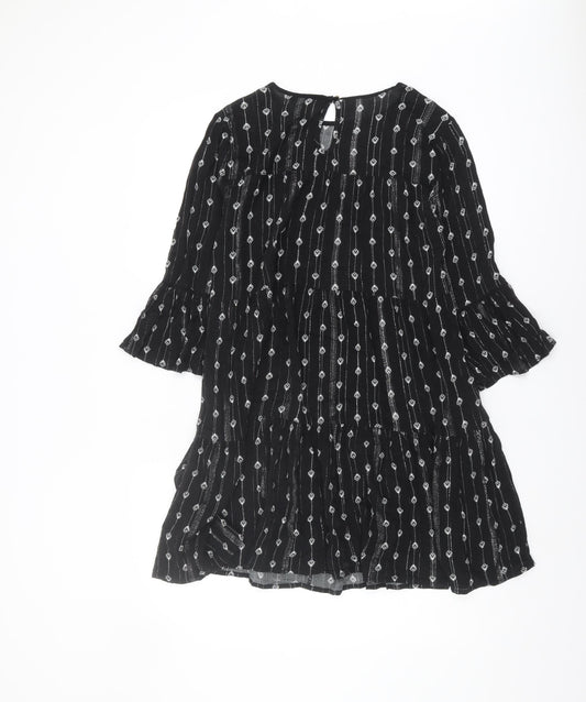 New Look Black Women’s Dress UK 10, Geometric Design