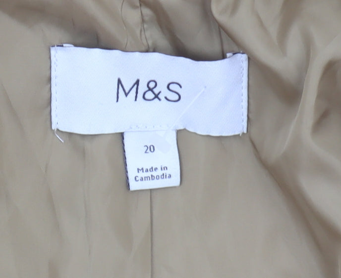 Womens UK Size 20 Marks and Spencer Beige Pea Coat