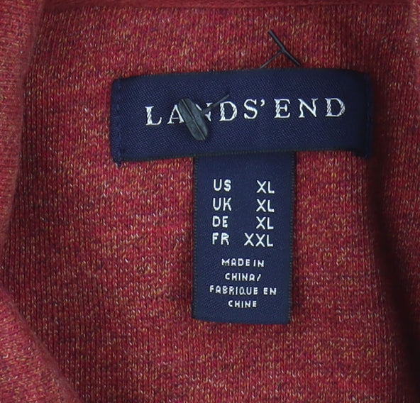 Mens UK Size XL Lands' End Red Pullover Sweatshirt