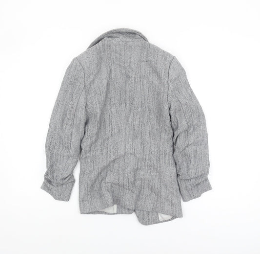 H&M Women's Grey Tweed Blazer, Size 4, Regular Fit