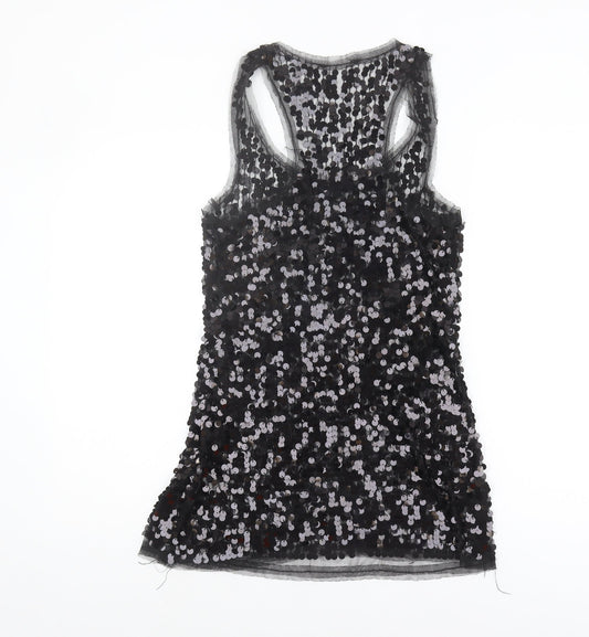 New Look Women's Black Sequin Tank Top Size 10