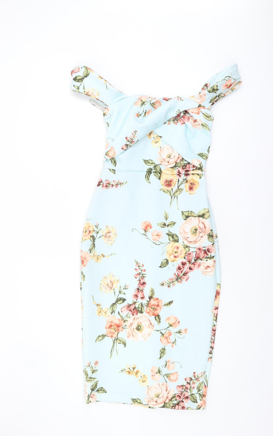 ASOS Women's Multicoloured Floral Bodycon Dress S