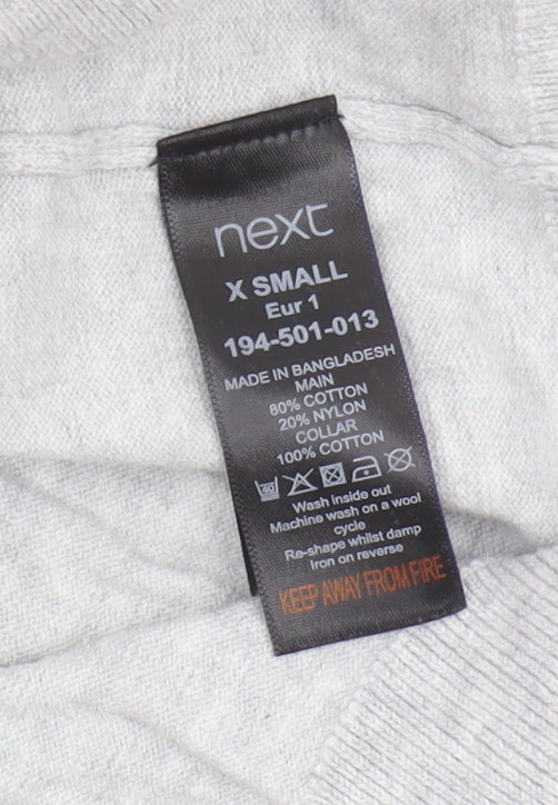 Next Men’s Grey Collared Jumper XS - Classic Style