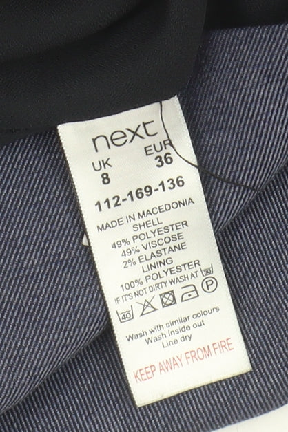 Next Women's Blue Sheath Dress, Size 8, V-Neck Sleeveless