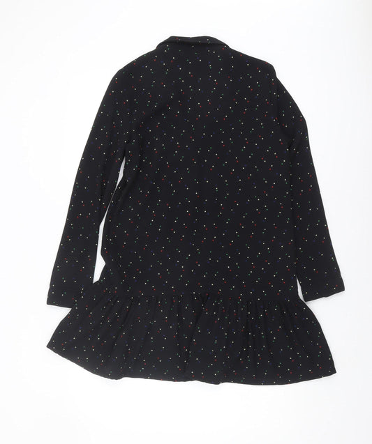 Zara Women's Black Polka Dot A-Line Dress XS