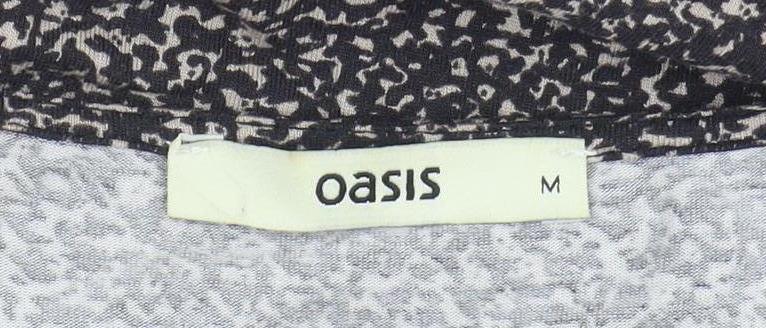 Oasis Women's Black Sheath Dress M, Geometric Pattern