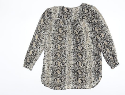 b.young Women's Multicoloured Animal Print Blouse Size 8