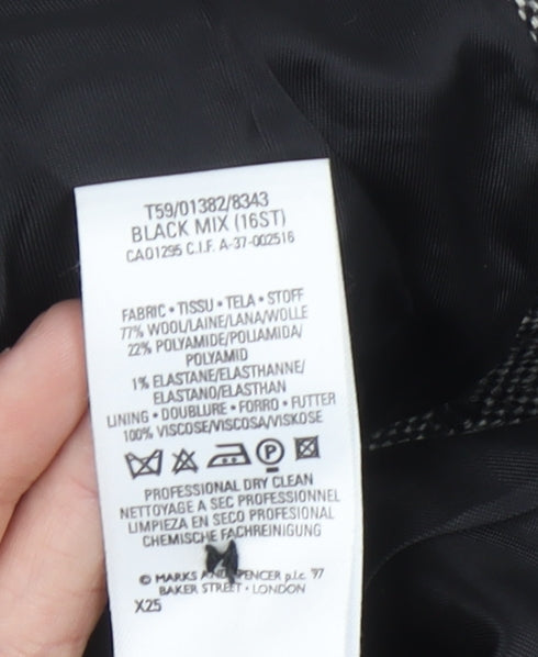 Marks and Spencer Women’s Black Blazer Size 16 Herringbone