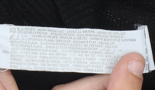 Zara Men's Black Check Pullover Jumper, Size M