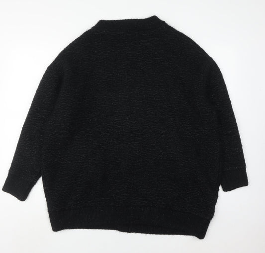 Womens UK Size 8 Zara Knit Black Cardigan Jumper