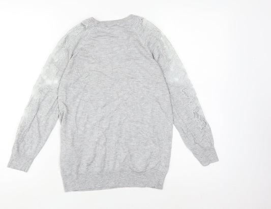 Womens UK Size 10 Warehouse Grey Pullover Jumper