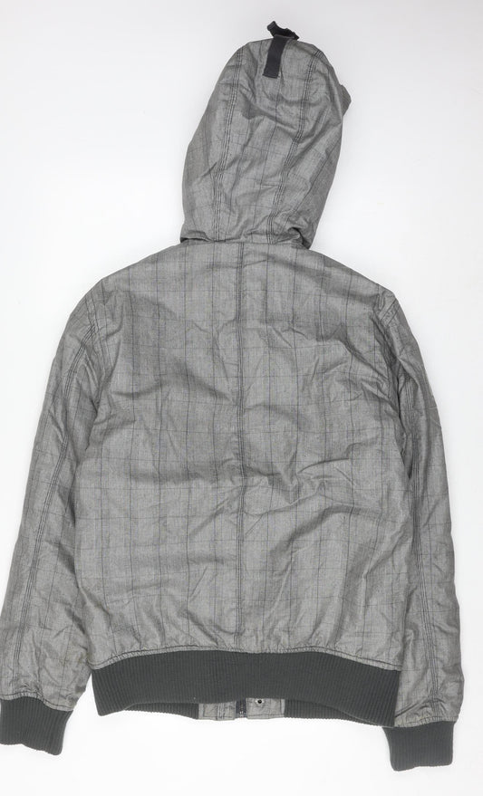 Mens UK Size M Bershka Grey Bomber Jacket