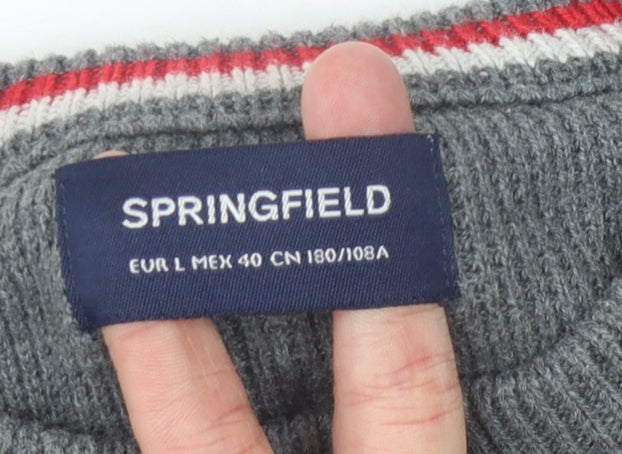 Springfield Men's Grey Pullover Jumper - Size L