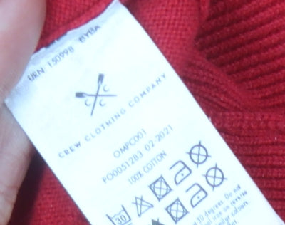 Crew Clothing Men's Red Cotton Logo Pullover Jumper 3XL