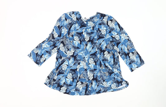 Womens UK Size 14 DASH Blue Tunic Blouse
