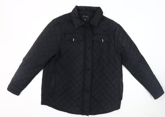 Womens UK Size 12 Brave Soul Black Quilted Coat