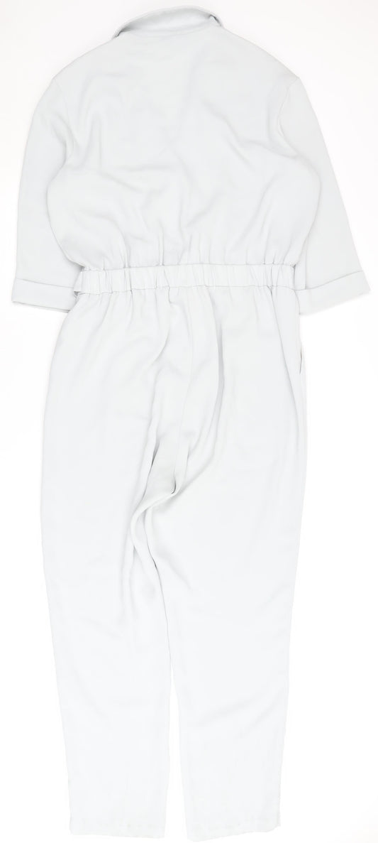 Topshop Women’s White Belted Jumpsuit Size 14