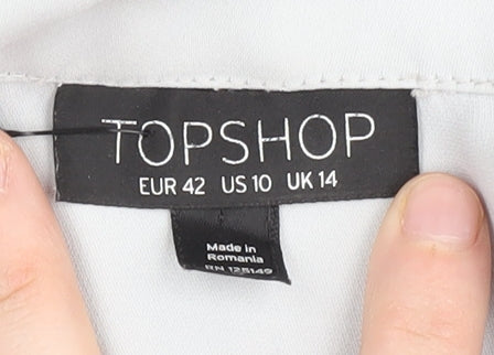 Topshop Women’s White Belted Jumpsuit Size 14