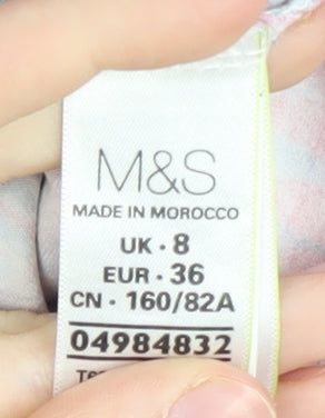 Womens UK Size 8 Marks and Spencer Multicoloured Basic Blouse