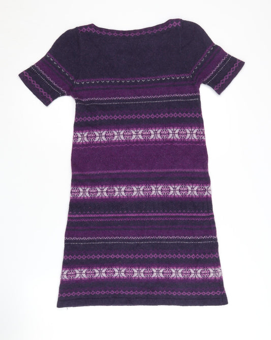 Marks and Spencer Purple Fair Isle Women's Dress Size 8