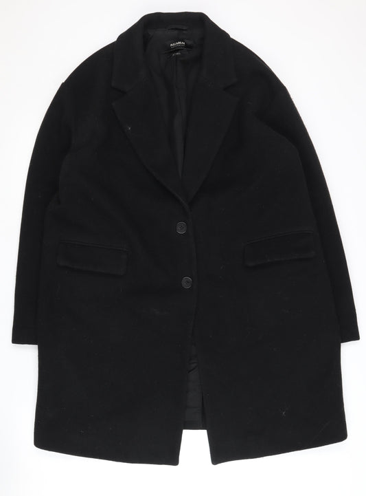 Womens UK Size XL Pull & Bear Black Overcoat
