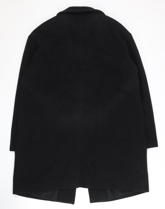 Pull & Bear Women's Black Overcoat XL