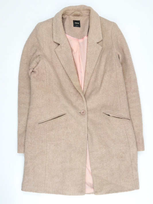 Womens UK Size M Oasis Beige Overcoat