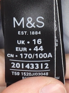 Marks and Spencer Womens Black Suit Jacket Size 16 Lined