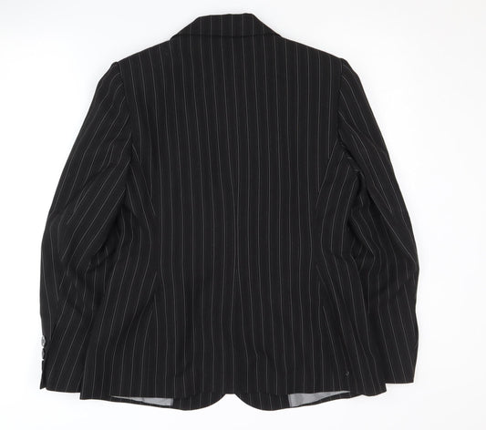 Marks and Spencer Women's Black Pinstripe Blazer UK 14