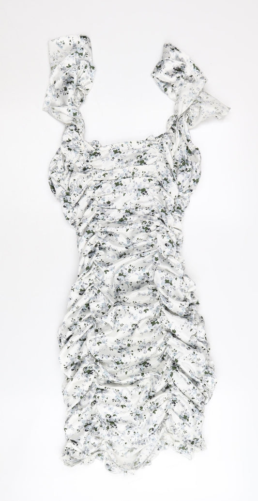 PrettyLittleThing Floral Bodycon Dress UK 6 Women