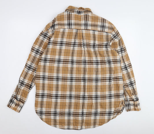 GAP Women's XS Brown Plaid Button-Up Shirt