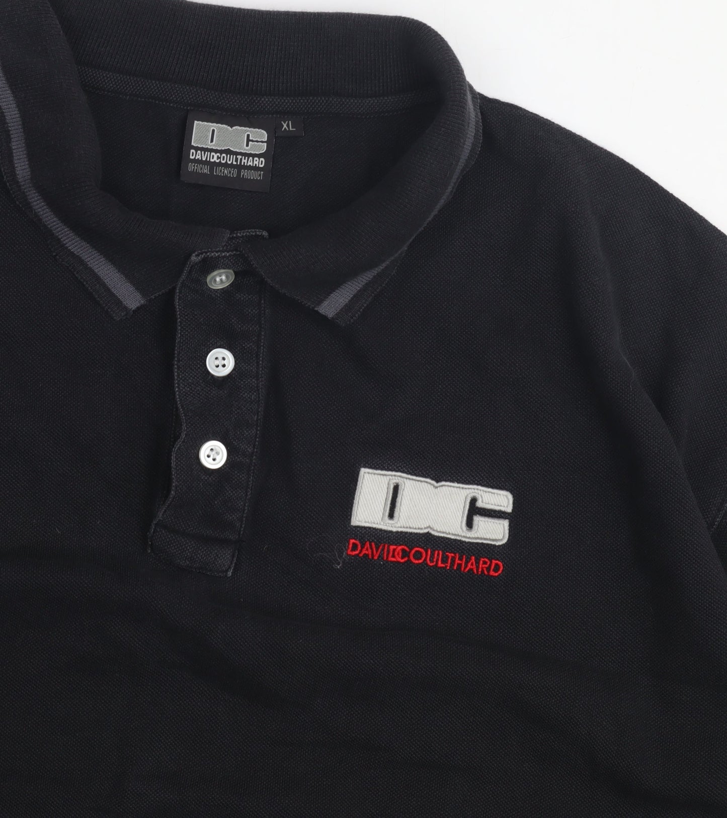 David Coulthard Men's Black XL Polo Shirt, Racing Style