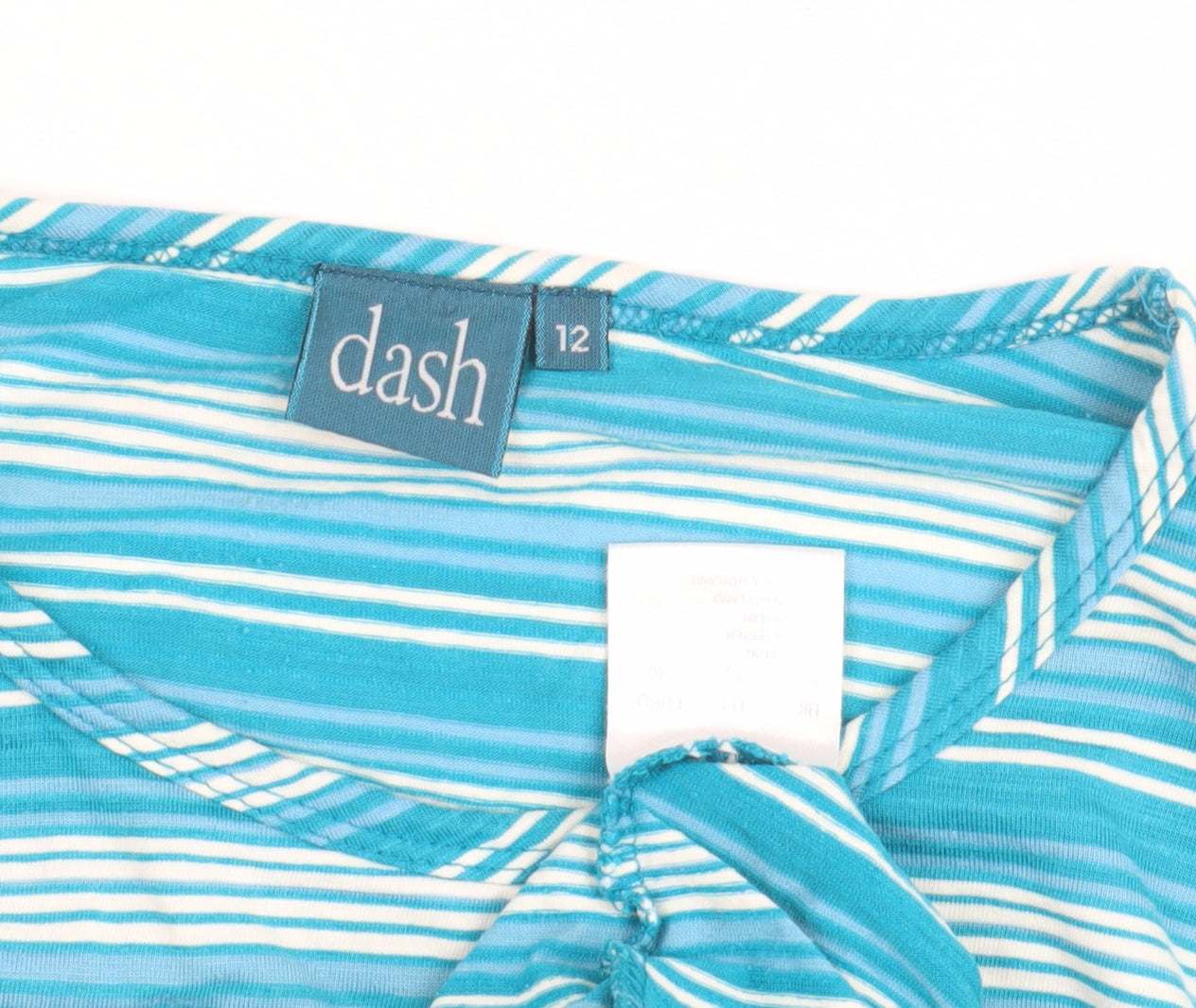 Womens UK Size 12 DASH Blue Basic T-Shirt